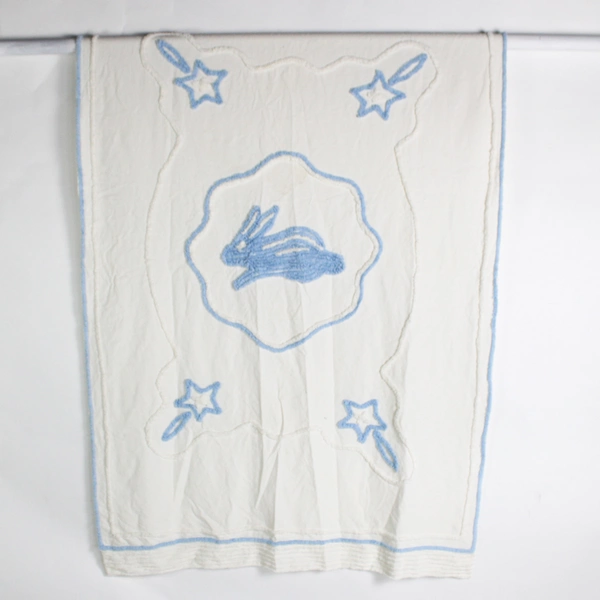 2 PC Lot of Embroidered Spring Bed Linens DIY Fabric Cutters For Crafting Flawed