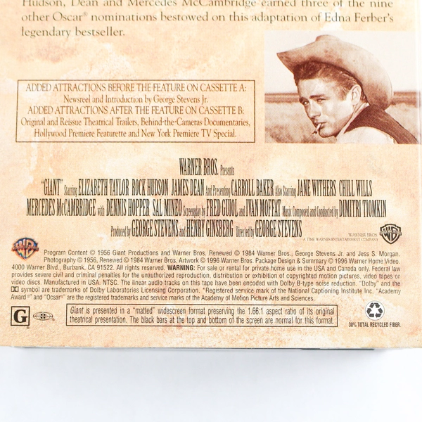 Giant VHS 2 Tape Set 1956 Family Classic, 1996 Special Widescreen Edition