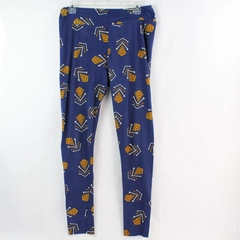 LuLaRoe Blue Fuzzy Fleece Leggings Tall & Curvy 12-22 - Good Condition