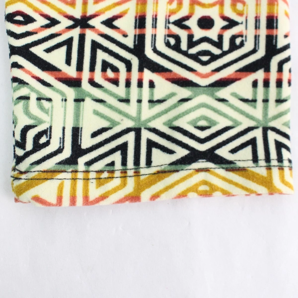 LuLaRoe Tall & Curvy Fuzzy Leggings Multicolored Geometric Pattern