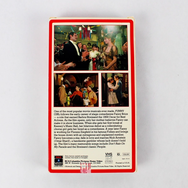 Funny Girl 1985 RCA Columbia Pictures VHS 1968 Musical Comedy Film