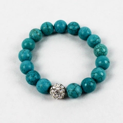 Turquoise Rhinestone Charm Stretch Bracelet Women's Fashion Boho Jewelry