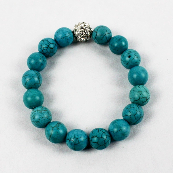 Turquoise Rhinestone Charm Stretch Bracelet Women's Fashion Boho Jewelry