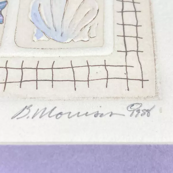 1988 Brooke Morrison Limited Edition Framed Embossed Print "Fishes"