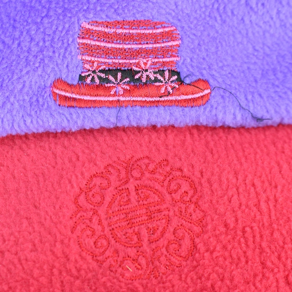 Handmade Red Hat Society Fleece Tie-Knot Throw Reversible 52" x 57"