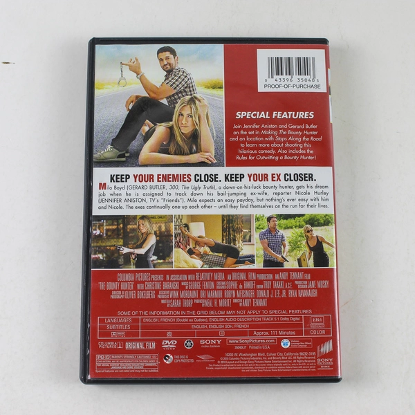 The Bounty Hunter DVD 2010 Jennifer Aniston Gerard Butler Pre-Owned Movie