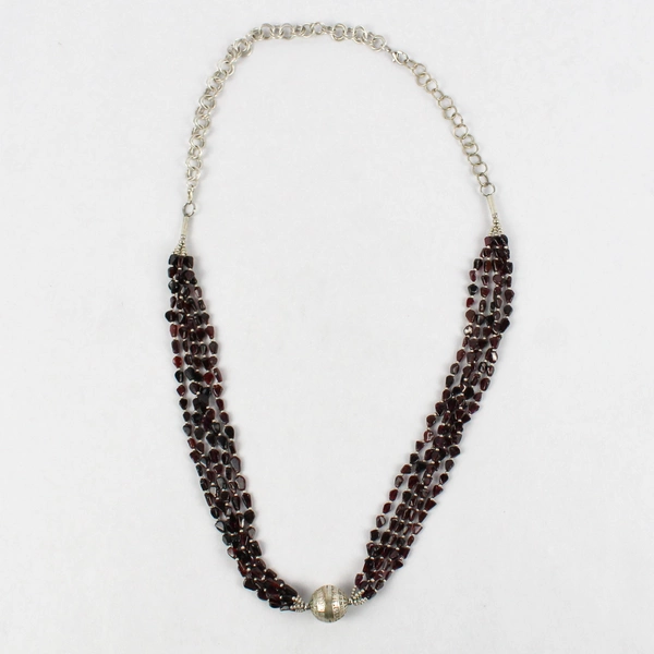 Brown Beaded Necklace Multi Strand Layered Costume Jewelry
