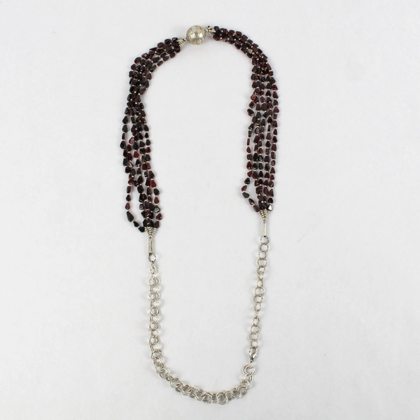Brown Beaded Necklace Multi Strand Layered Costume Jewelry