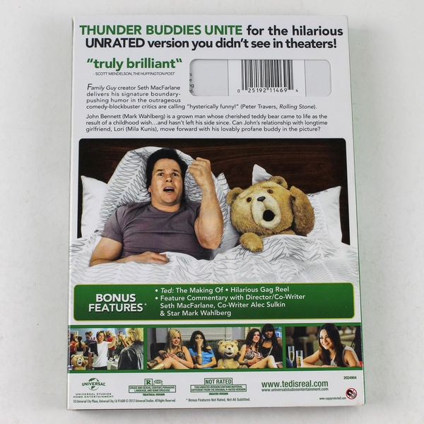 Ted DVD 2012 Mark Wahlberg Mila Kunis Comedy Classic - Pre-Owned, Untested