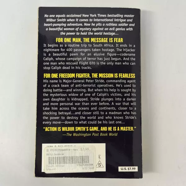 Wild Justice by Wilbur Smith 2003 Mass Market