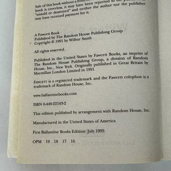 Elephant Song: A Novel by Wilbur Smith 1995 Mass Market