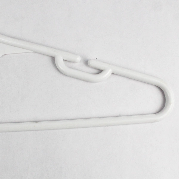 Lot of 10 Children's White Plastic Tubular Hangers with Notches, 12"