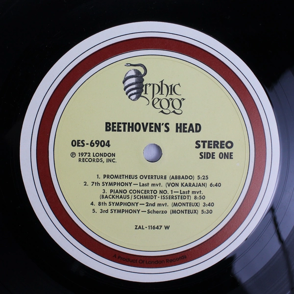 Beethoven's Head Vinyl LP 12" Orphic Egg London 1972 - Good Condition