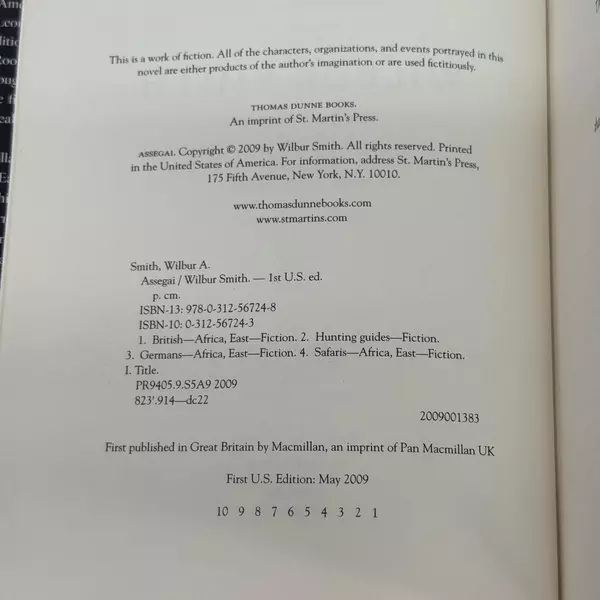 Assegai by Wilbur Smith 2009 Hardcover