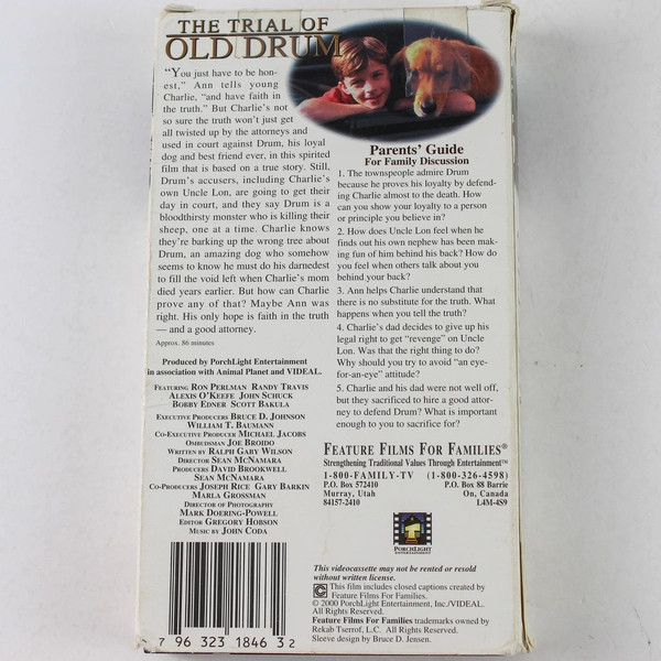 The Trial of Old Drum VHS 2000 Porchlight Vintage Film Collectible - Pre-Owned