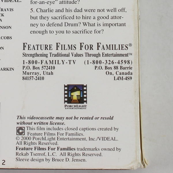 The Trial of Old Drum VHS 2000 Porchlight Vintage Film Collectible - Pre-Owned