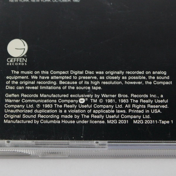 Cats Act One & Two The Original Broadway Cast Recording 2 CD Collection 1983