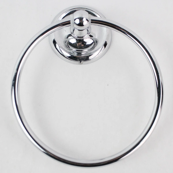 Silver-Tone Wall-Mounted Towel Ring Holder Bathroom Decor Hardware