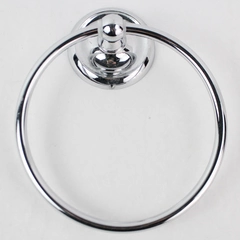 Silver-Tone Wall-Mounted Towel Ring Holder Bathroom Decor Hardware