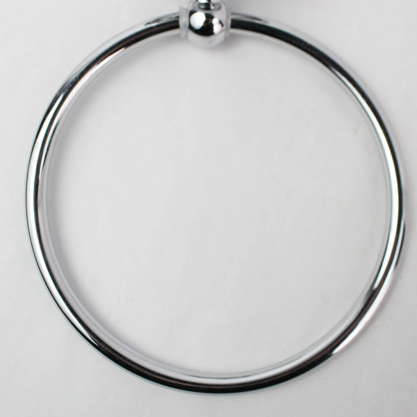 Silver-Tone Wall-Mounted Towel Ring Holder Bathroom Decor Hardware