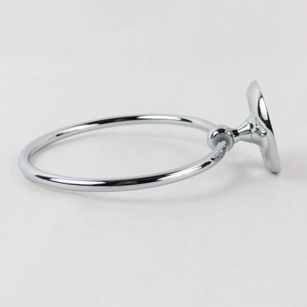 Silver-Tone Wall-Mounted Towel Ring Holder Bathroom Decor Hardware