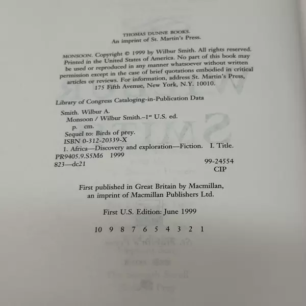 Monsoon by Wilbur Smith Hardcover 1999