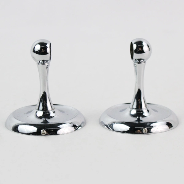 Silver-Tone Metal Towel Rod Holder Set Replacement Bathroom Hardware