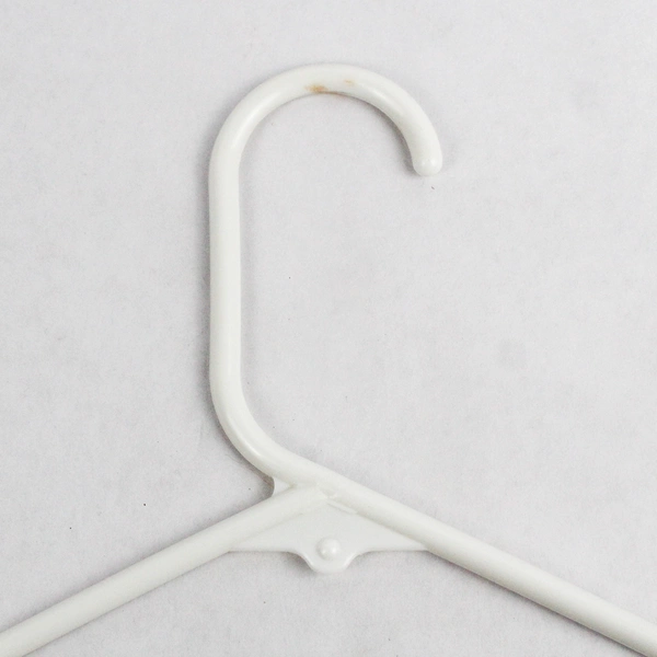 Lot of 10 Plastic Tubular Hangers w/ Hooks White Standard 17 in