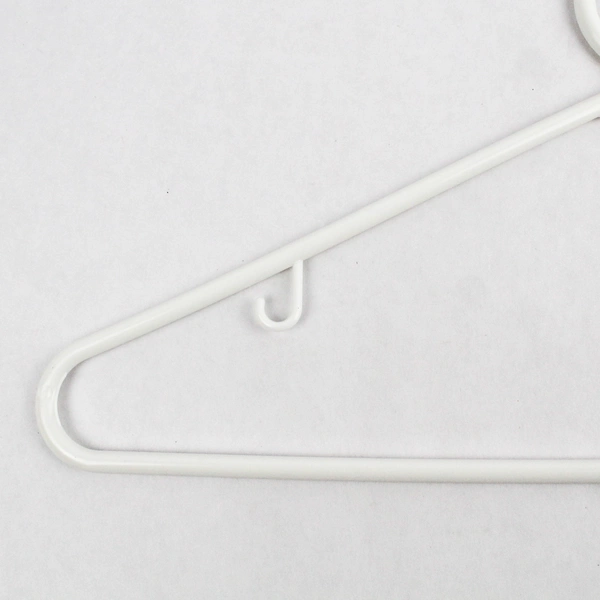 Lot of 10 Plastic Tubular Hangers w/ Hooks White Standard 17 in