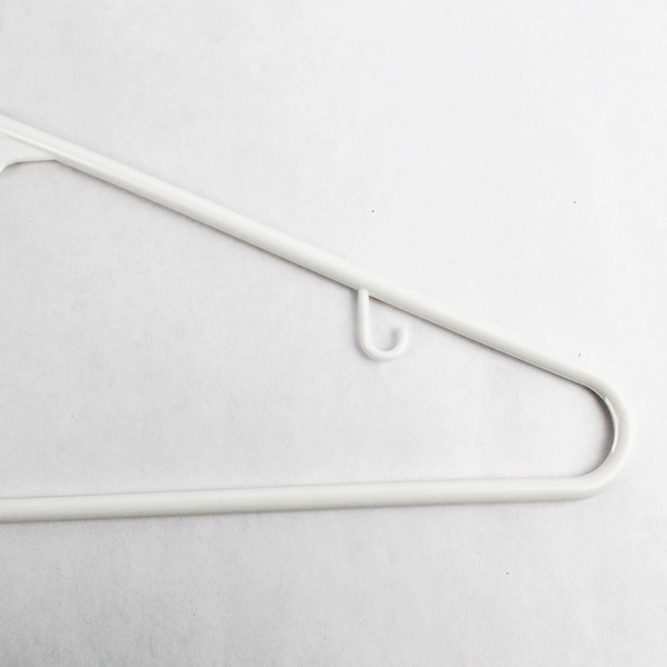 Lot of 10 Plastic Tubular Hangers w/ Hooks White Standard 17 in