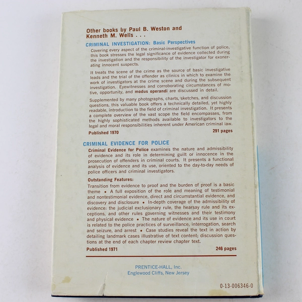 The Administration of Justice 2nd Ed. Weston Wells 1973 Hardcover Book