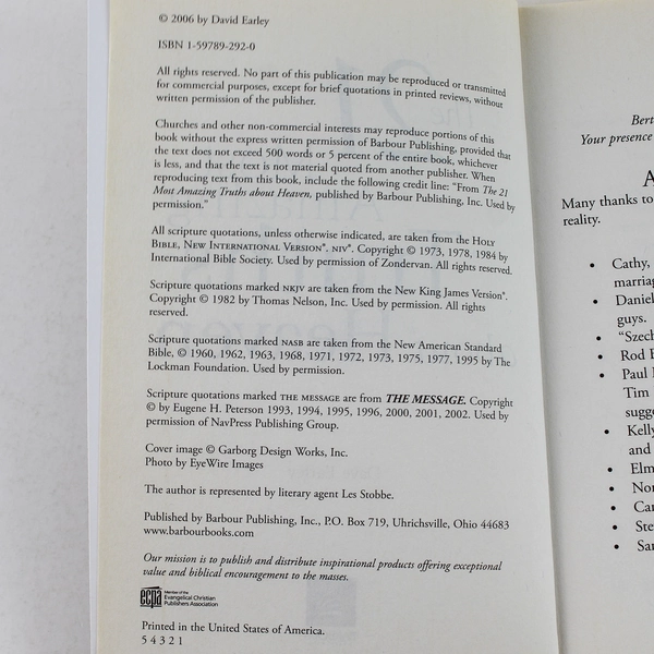 21 Most Amazing Truths About Heaven by Dave Earley 2006 Paperback Good Condition