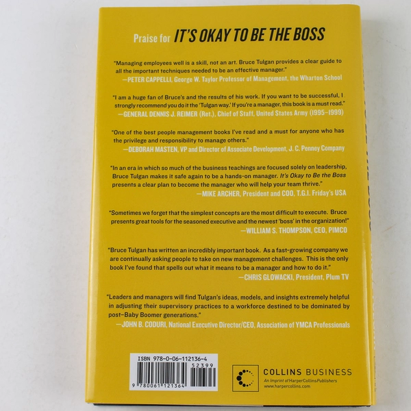 It's Okay to Be the Boss by Bruce Tulgan 2007 Hardcover - Good Condition