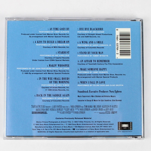 Original Motion Picture Soundtrack CD Sleepless In Seattle 1993 Sony Music