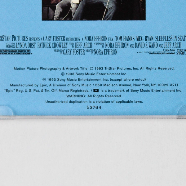 Original Motion Picture Soundtrack CD Sleepless In Seattle 1993 Sony Music