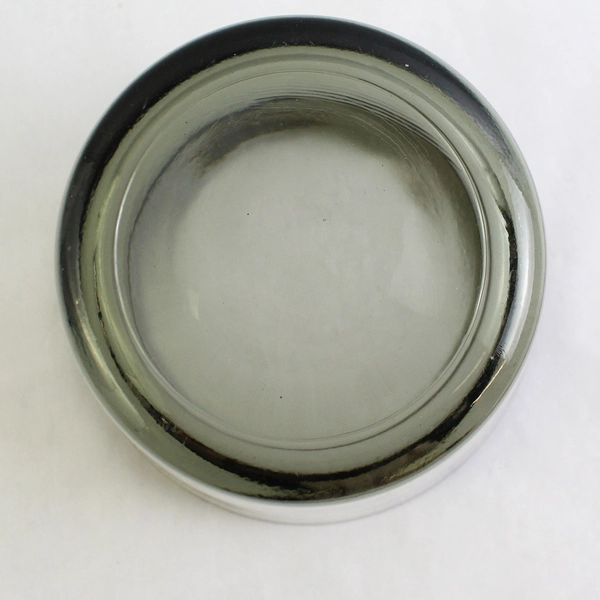 Vintage MCM Ice Bucket Smokey Gray with Silver Band