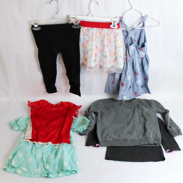 Lot of 7 Toddler Tops and Bottoms Various Brands Various Styles Girls Size 3T