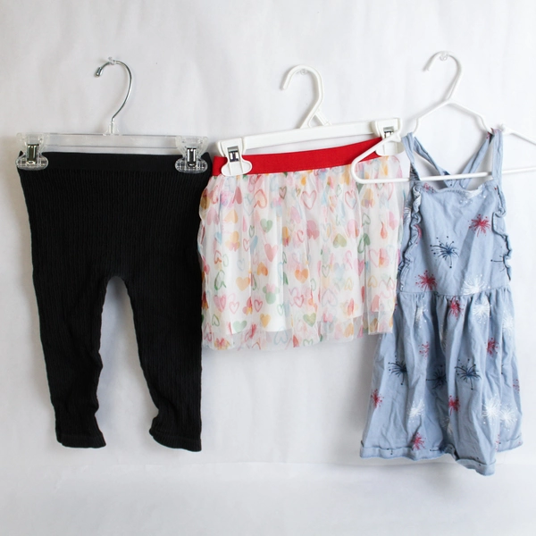 Lot of 7 Toddler Tops and Bottoms Various Brands Various Styles Girls Size 3T