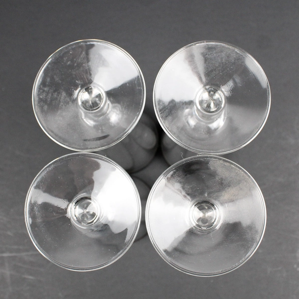 Set of 4 Vintage MCM Pilsner Glass Clear w/ Silver Band