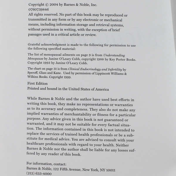 Health Basics Menopause by Barbara Loos 2004 Paperback Good Condition