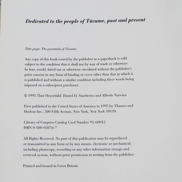 Pyramids of Tucume Hardcover Book by Heyerdahl & Sandweiss 1995 Good Condition