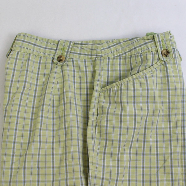 White Stag Stretch Green Plaid Cotton Capris Women's Size 10