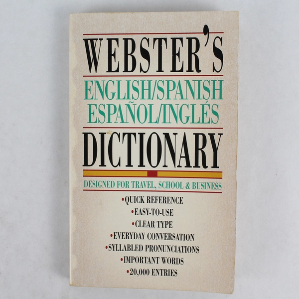 Webster's English/Spanish Dictionary 1991 Trade Paperback - Good Condition