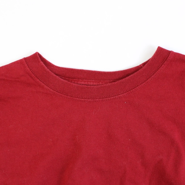 Fruit Of The Loom Solid Red Long-Sleeved Cotton T-Shirt Men's Size Large