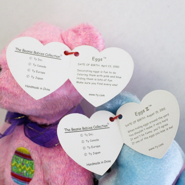 Lot of 2 TY Beanie Baby Babies Easter Basket Eggs & Eggs II With Tags