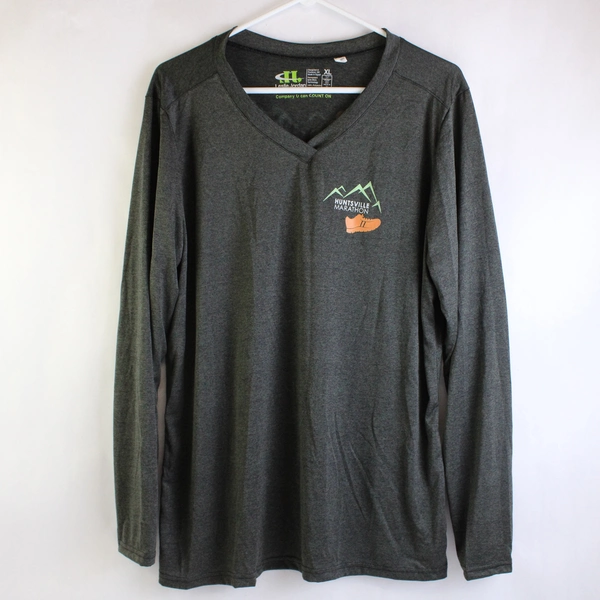 Leslie Jordan Huntsville Marathon Gray V-Neck Athletic T-Shirt Women's XL