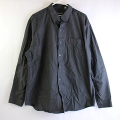 Van Heusen Classic Fit Black Cotton Blend Button-Down Shirt Men's XL 17-17 1/2