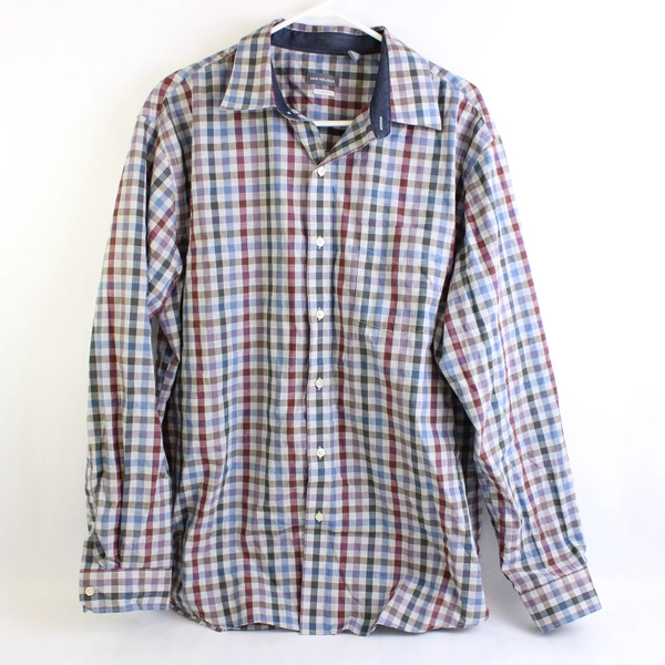 Van Heusen Classic Fit Multicolor Gingham Button-Up Shirt Men's XL 17-17.5