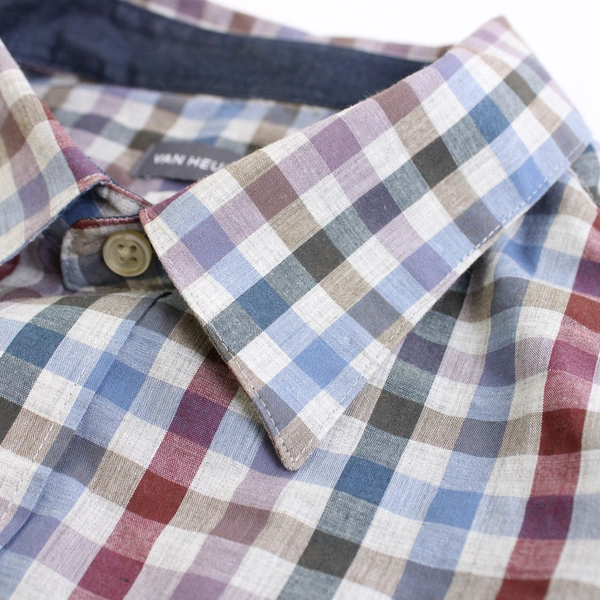 Van Heusen Classic Fit Multicolor Gingham Button-Up Shirt Men's XL 17-17.5