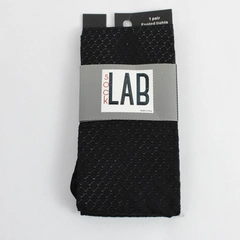 SOCK LAB Footed Tights One Pair Black Cut Out Diamonds Size M/L Style 105 NWT